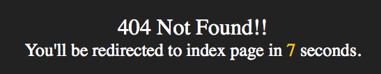 Error 404 page