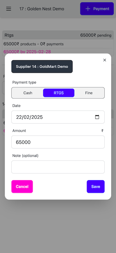 Retailer payment